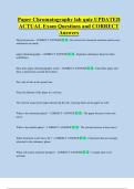 Paper Chromatography lab quiz UPDATED  ACTUAL Exam Questions and CORRECT  Answers