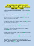 GUAM DRIVERS WRITTEN TEST  UPDATED ACTUAL  Exam Questions and  CORRECT Answers