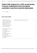 TExES CORE Subjects EC-6 &lpar;391&rpar;&colon; Social Studies V2 EXAM&comma; QUESTIONS WITH ACCURATE ANSWERS &vert; MULTIPLE CHOICES &vert;20252026&excl;&excl;