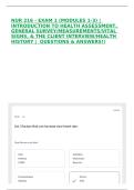 NUR 216 - EXAM 1 &lpar;MODULES 1-3&rpar; &vert; INTRODUCTION TO HEALTH ASSESSMENT&comma; GENERAL SURVEY&sol;MEASUREMENTS&sol;VITAL SIGNS&comma; & THE CLIENT INTERVIEW&sol;HEALTH HISTORY &vert;  QUESTIONS & ANSWERS&excl;&excl;