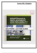 Solution Manual for Maintenance&comma; Replacement&comma; and Reliability &lpar;3rd Edition&comma; 2022&rpar; by Tsang and Jardine