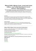 Illinois Public Adjuster Exam &vert; 2025&sol;2026 Latest Edition &vert; 134 Verified Questions & Correct Answers &vert; Best Graded A&plus;