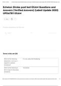 Echelon Stroke post test EXAM Questions and Answers &lpar;Verified Answers&rpar; &lpar;Latest Update 2025&rpar; UPDATE&excl;&excl; EXAM