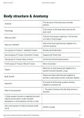 BODY STRUCTURE & ANATOMY HSA WORD &DEFINITIONS