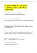 NUR445 FINAL EXAM WITH COMPLETE WELL VERIFIED ANSWERS&period;