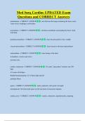 Med Surg Cardiac   Bundled Exam Questions WITH  CORRECT Answers
