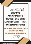 ENG1503 ASSIGNMENT 2 SEMESTER 2 2025 &lpar;Answer Guide&rpar; &ndash; Due 17 September 2025