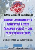 ENG1503 ASSIGNMENT 2 SEMESTER 2 2025 &lpar;Answer Guide&rpar; &ndash; Due 17 September 2025