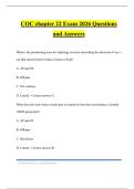 COC chapter 22 Exam 2026 Questions and Answers