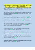 ADMN 400 UNH Final UPDATED ACTUAL  Exam Questions and CORRECT Answers 