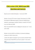 Ch11 review COC 2020 Exam 2026 Questions and Answers