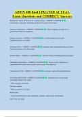 ADMN 400  Bundled Exam Questions WITH  CORRECT Answers