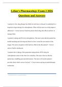 Lehnes Pharmacology for nursing care Bundled Tests 2026 Questions and Answers