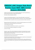 OREGON LAW&vert; Oregon State Board Practice Exam With 100&percnt; Correct Answers 2025&sol;2026