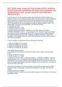 DOT 2024 Study Guide -ACTUAL EXAM- LATEST VERSION -QUESTIONS AND ANSWERS&sol;&sol;DOT 2024 Study Guide -ACTUAL EXAM- LATEST VERSION -QUESTIONS AND ANSWERS
