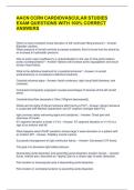 AACN CCRN CARDIOVASCULAR STUDIES EXAM QUESTIONS WITH 100 CORRECT ANSWERS  