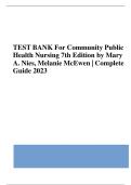 COMPLETE Test Bank for Community Public Health Nursing 7th Edition by Mary A&period; Nies&comma; Melanie McEwen Complete Guide All Chapters &lpar;1-34&rpar; Questions with Verified Answers Newest Edition
