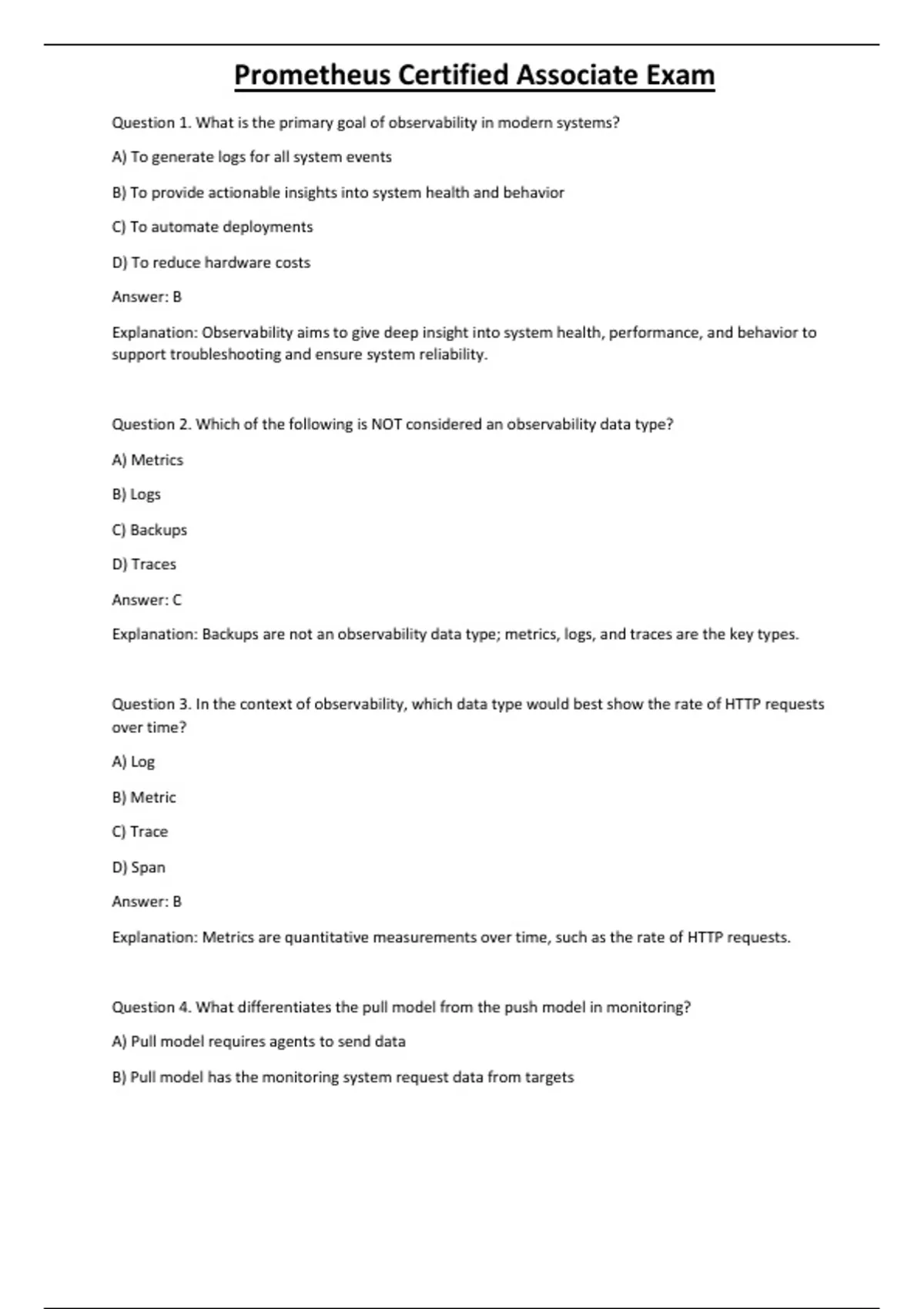 Prometheus Certified Associate Exam - Computers - Stuvia US