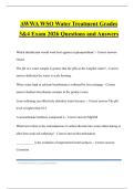 AWWA WSO Water Treatment Grades 3&4 Exam 2026 Questions and Answers