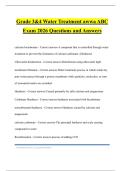 Grade 3&4 Water Treatment awwa ABC Exam 2026 Questions and Answers