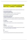 FITZGERALD GI EXAM QUESTIONS WITH ALL CORRECT ANSWERS 