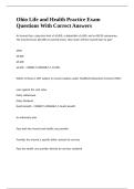 Ohio Life and Health Practice Exam Questions With Correct Answers