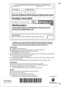 Pearson Edexcel IAL  June WFM02 01 Mathematics FP2&colon; Further Pure Mathematics 2 YEAR 2025&period;
