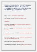 PHYSICAL ASSESSMENT WCU FINAL EXAM  2025 WITH QUESTIONS AND VERIFIED  ANSWERS&vert;&vert; GUARANTEED PASS &vert;&vert; ALREADY  GRADED A&plus; &vert;&vert; LATEST VERSION 2025 