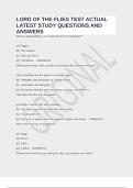 LORD OF THE FLIES TEST ACTUAL LATEST STUDY QUESTIONS AND ANSWERS
