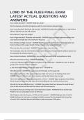 LORD OF THE FLIES FINAL EXAM LATEST ACTUAL QUESTIONS AND ANSWERS