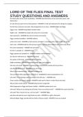 LORD OF THE FLIES FINAL TEST STUDY QUESTIONS AND ANSWERS