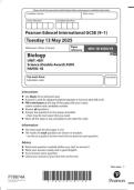 Pearson Edexcel International GCSE  May 4BI1 1B Biology &lpar;Linear&rpar; Paper&colon; 1B 2025&period;