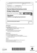 Pearson Edexcel International GCSE  May 4BS1 02 Business Paper 2&colon; Investigating large businesses 2025&period;
