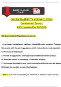 OB HESI Maternity Exam Version 3 &vert; 55 Verified Questions & Answers &vert; 2025&sol;2026 Latest Update &vert; 100&percnt; Pass Guarantee &vert; A&plus; Graded