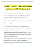 AIAF114 Chapter 1 Exam 2026 Questions and Answers 100&percnt; Pass Guaranteed
