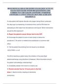 HESI Mental Health Entry Exam Test Bank 2025&sol;2026 &vert; 400 Verified Questions & Correct Detailed Answers &vert; Latest Update &vert; A&plus; Graded