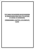 Modern Blood Banking & Transfusion Practices&comma; 7th Edition &lpar;Denise M&period; Harmening&rpar; &ndash; Complete Test Bank with Questions and Answers &lpar;Chapters 1&ndash;29&rpar;