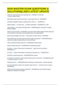DIVE MASTER EXAM QUESTIONS & SOLUTIONS&vert;&vert; 2025 LATEST UPDATE
