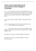 TEEX TCOLE 2025-2026 EXAM QUESTIONS WITH CORRECT ANSWERS&period;