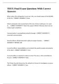 TEEX Final Exam Questions With Correct Answers&period;