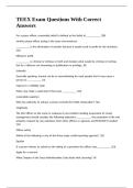 TEEX Exam Questions With Correct Answers