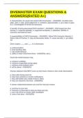 DIVEMASTER EXAM QUESTIONS & ANSWERS&lpar;RATED A&plus;&rpar;