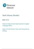 Pearson Edexcel International GCSE  May 4EA1 01R English Language A &lpar;Linear&rpar; Paper 1&colon; Non-fiction Texts and Transactional Writing 2025 MARK SCHEME&period;