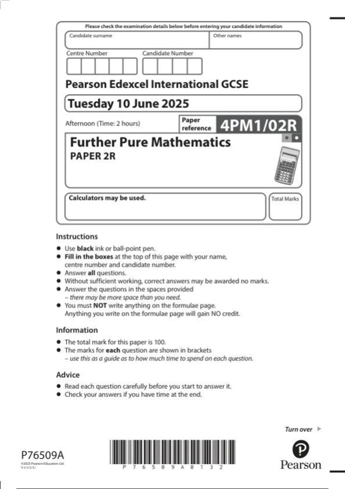 Pearson Edexcel International GCSE June 4PM1 02R Further Pure pearson-edexcel-international-gcse-june-4pm1-02r-further-pure