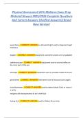 Physical Assessment WCU Midterm Exam Prep Material Newest 2025&sol;2026 Complete Questions And Correct Answers &lpar;Verified Answers&rpar;&vert;Brand New Version&excl;