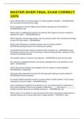 MASTER DIVER FINAL EXAM CORRECT 100&percnt;