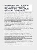 DHS ANTIDEFICIENCY ACT &lpar;ADA&rpar;&colon; HOW TO COMPLY AND STOP VIOLATIONS 2025 ACTUAL STUDY QUESTIONS AND ANSWERS