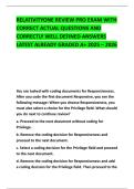 RELATIVITYONE REVIEW PRO EXAM WITH CORRECT ACTUAL QUESTIONS AND CORRECTLY WELL DEFINED ANSWERS LATEST ALREADY GRADED A&plus; 2025 &ndash; 2026