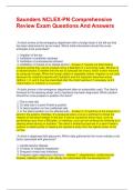 Saunders NCLEX-PN Comprehensive Review Exam Questions And Answers