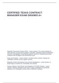 CERTIFIED TEXAS CONTRACT MANAGER EXAM GRADED A&plus;